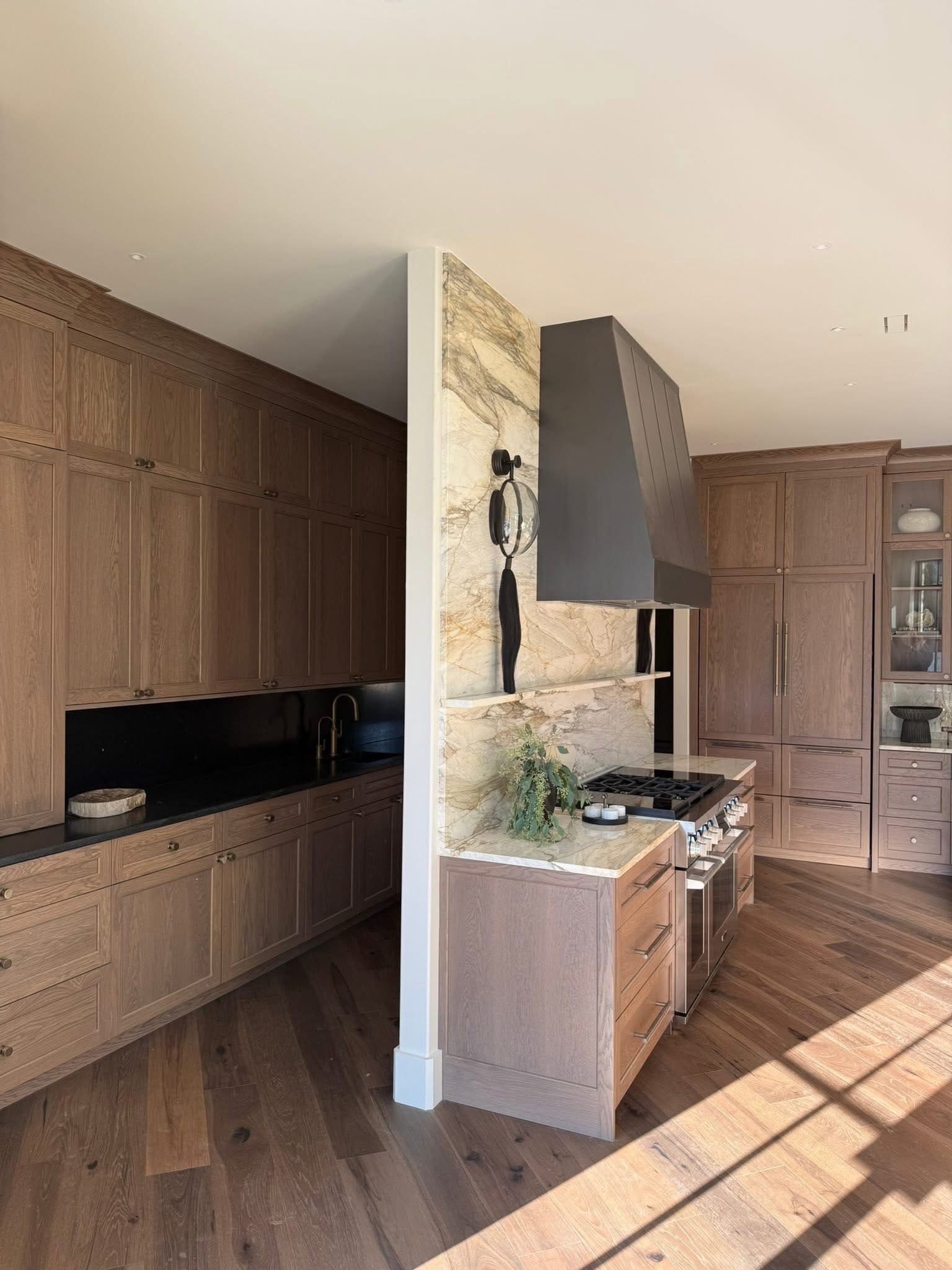 Custom Amish-built kitchen pantry with premium hardwood construction in a Nashville home