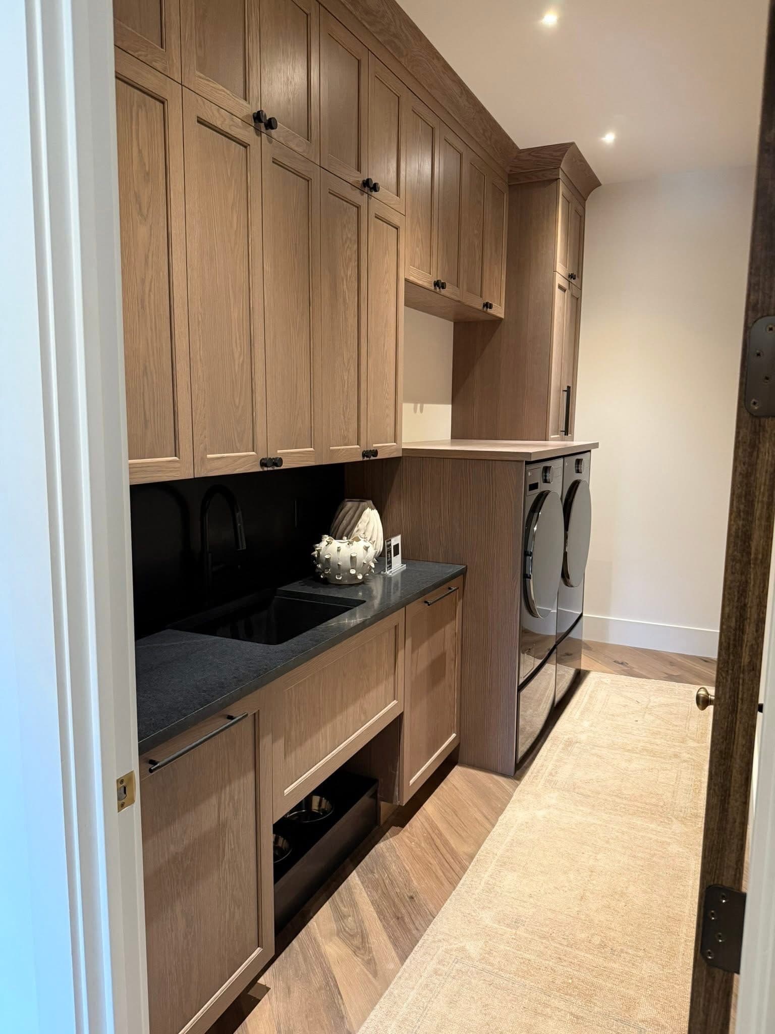 Handcrafted laundry room cabinetry